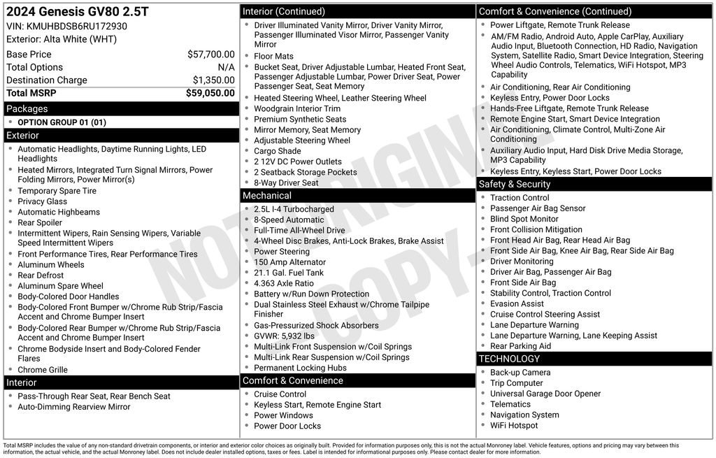 2024 GENESIS GV80 Standard's photo