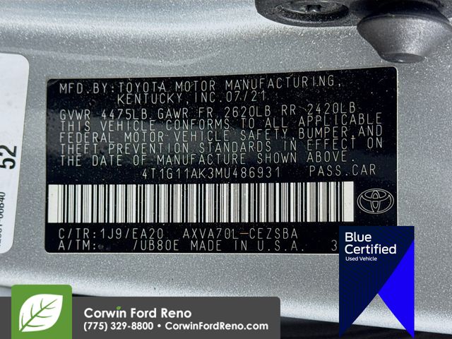 2021 Toyota Camry SE photo 26