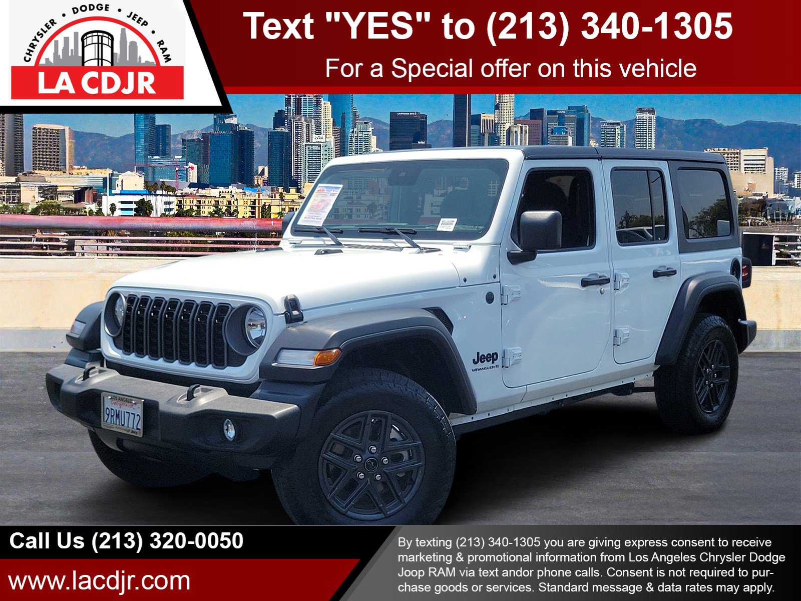 Used 2025 Bright White Clearcoat Jeep Sport S image 1