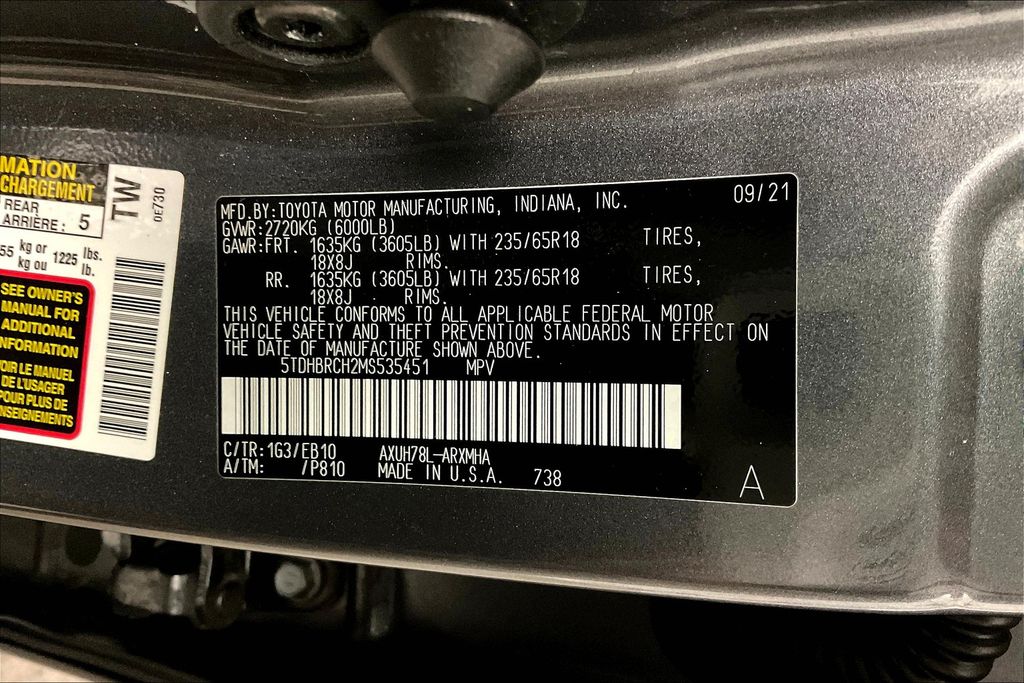 2021 Toyota Highlander Hybrid XLE photo 35