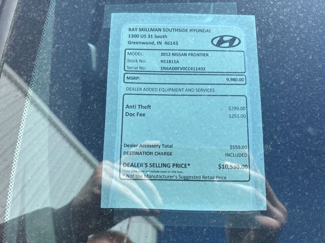 Used 2012 Nissan Frontier PRO-4X with VIN 1N6AD0EV0CC411492 for sale in Greenwood, IN