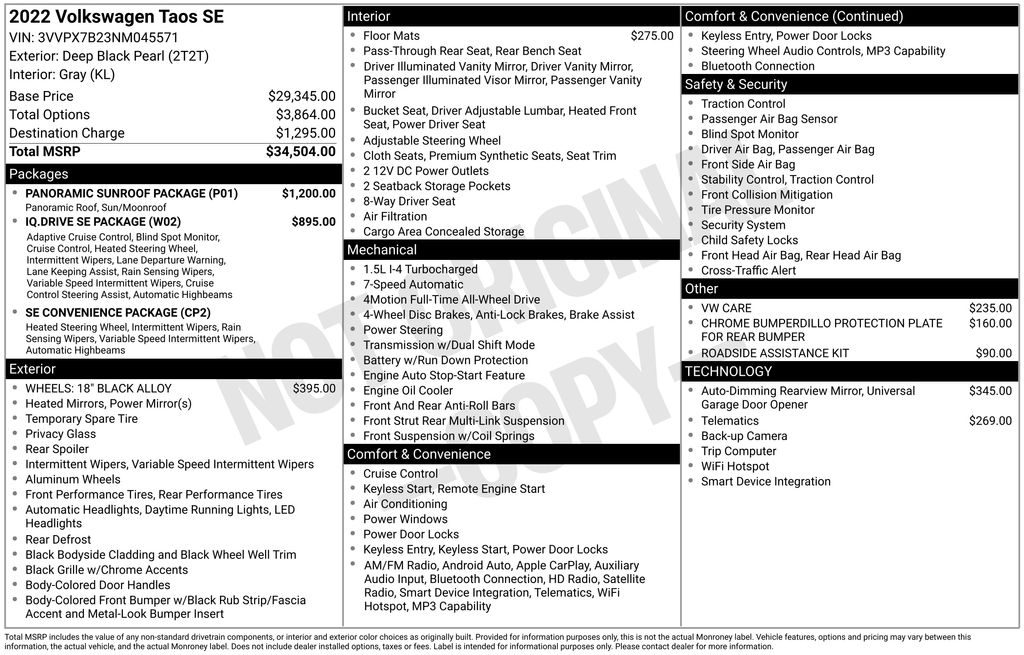 2022 Volkswagen Taos SE's photo