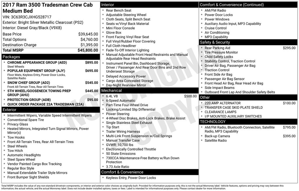 2017 RAM Ram 3500 Pickup Tradesman's photo