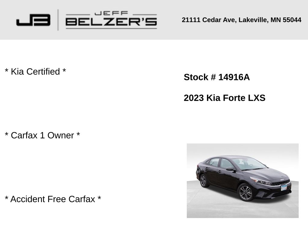 Used 2023 Kia Forte LXS with VIN 3KPF24AD3PE658250 for sale in Lakeville, MN