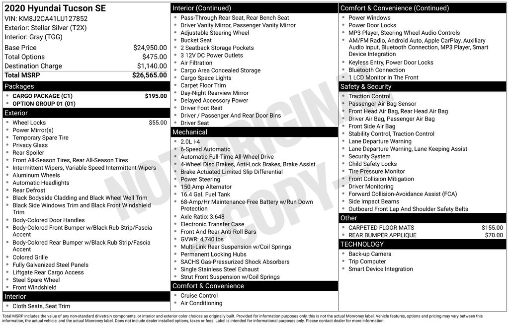 2020 Hyundai Tucson SE