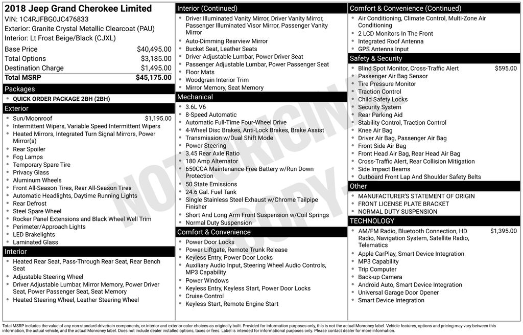 2018 JEEP GRAND CHEROKEE - Image 30