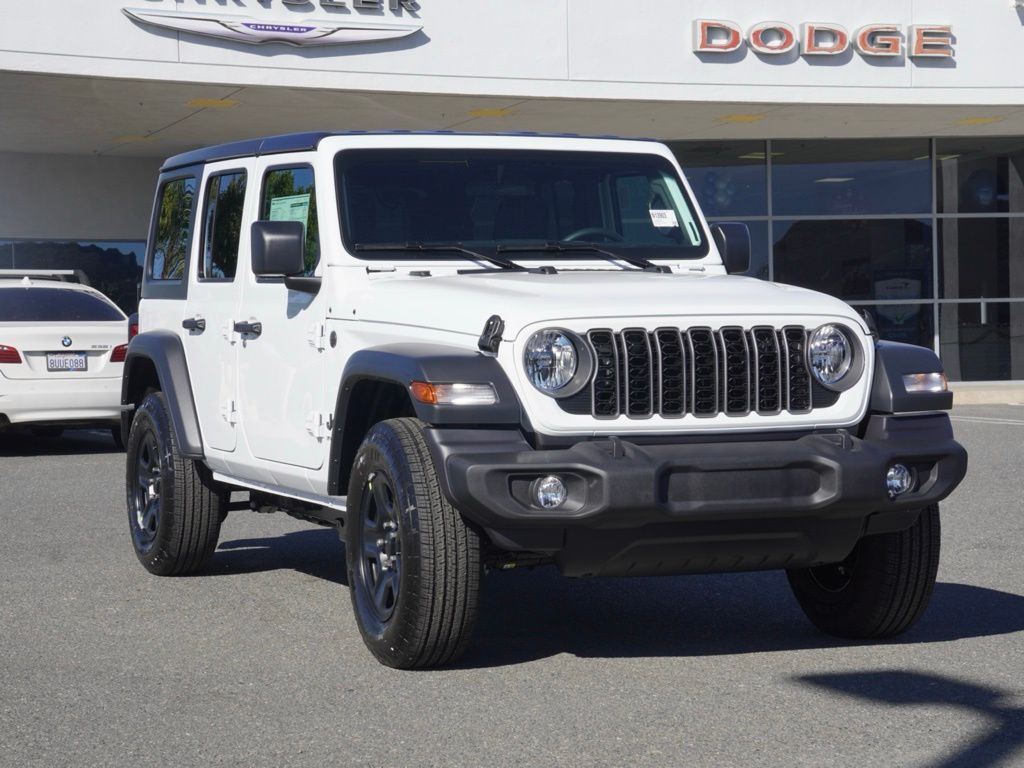 New 2026 Bright White Clear-Coat Exterior Paint Jeep 4-Door Sport S image 1