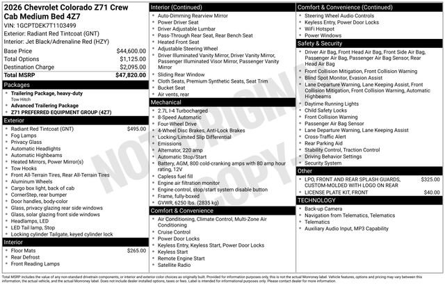 2026 Chevrolet Colorado Z71's photo
