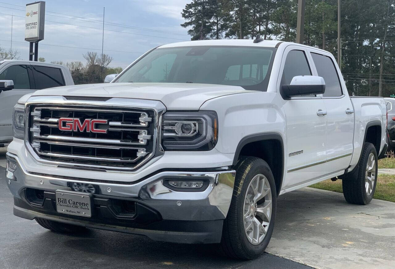 Used 2018 White GMC SLT 4x4 4dr Crew Cab 5.8 ft. SB image 1