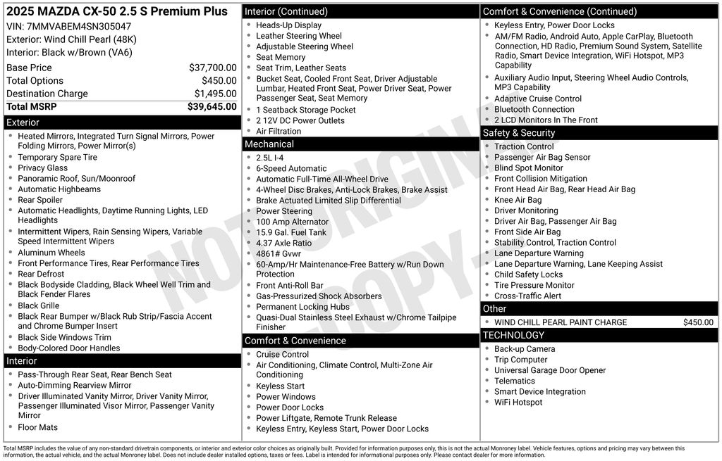 Image of Pre-Owned 2025 Mazda CX-50 2.5 S Premium Plus Package AWD