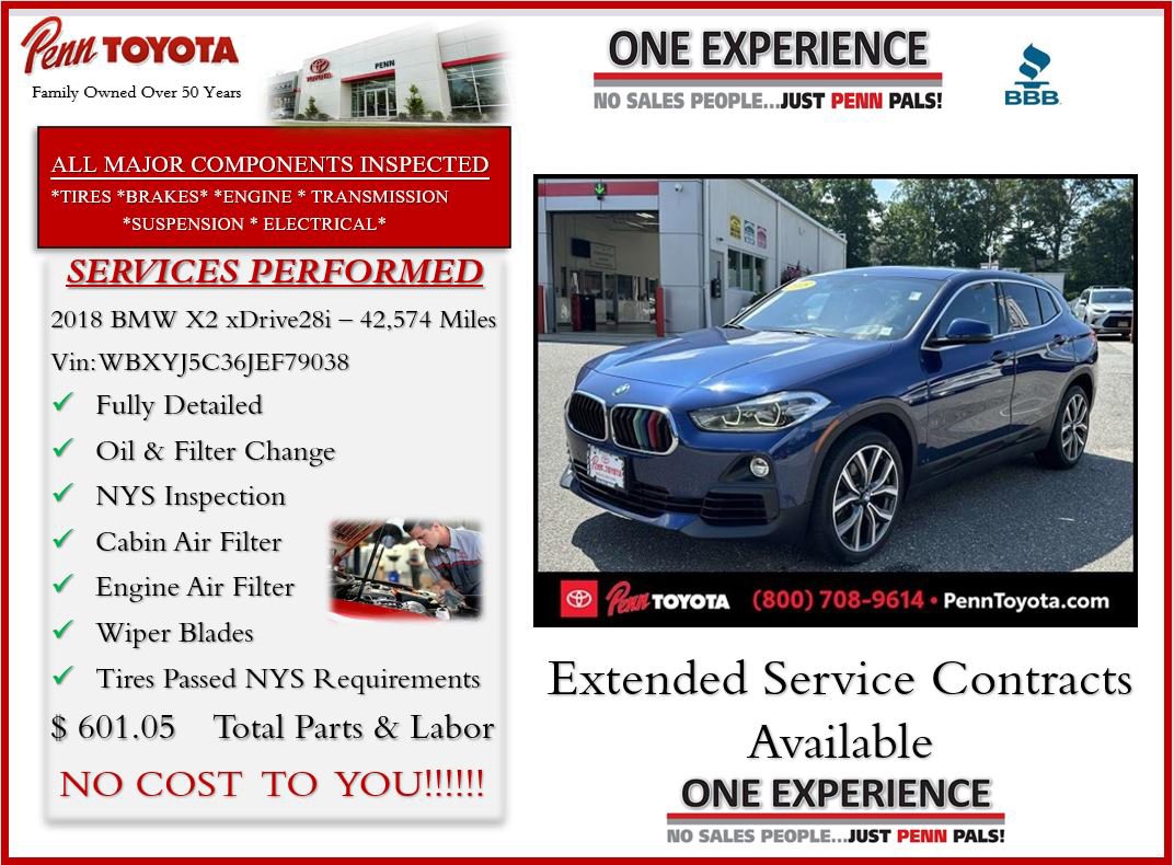 Used 2018 BMW X2 28i with VIN WBXYJ5C36JEF79038 for sale in Greenvale, NY
