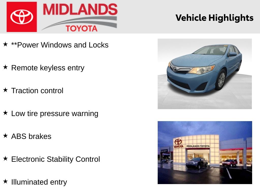 Used 2012 Toyota Camry LE with VIN 4T1BF1FK4CU633387 for sale in Columbia, SC