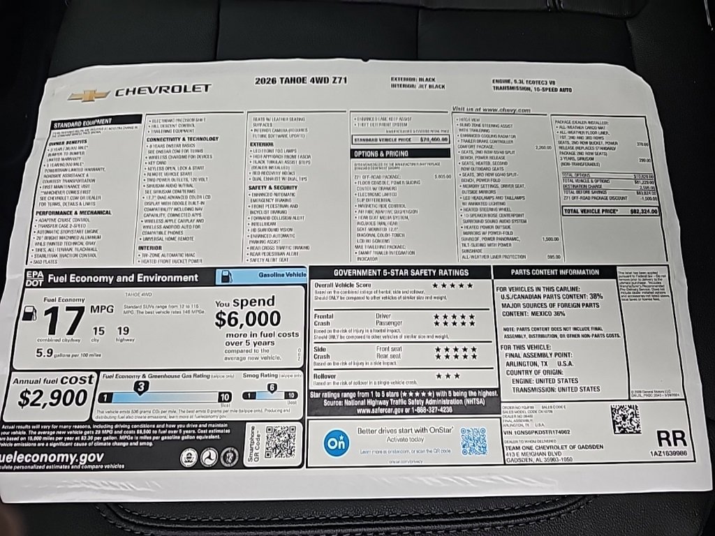 2026 Chevrolet Tahoe Z71's photo