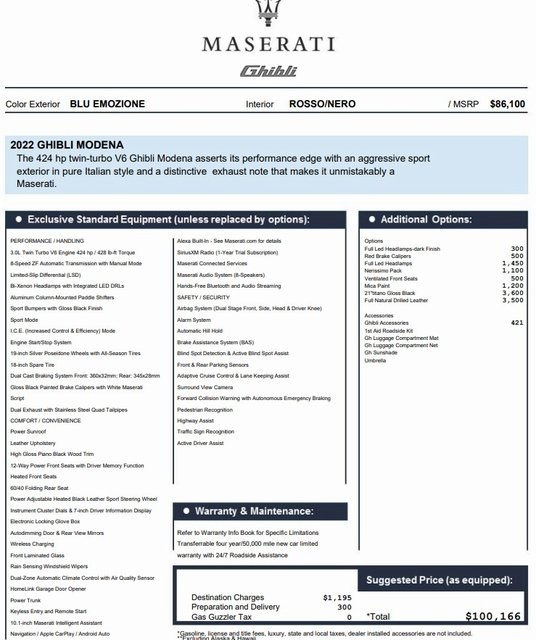 2022 Maserati Ghibli Modena's photo