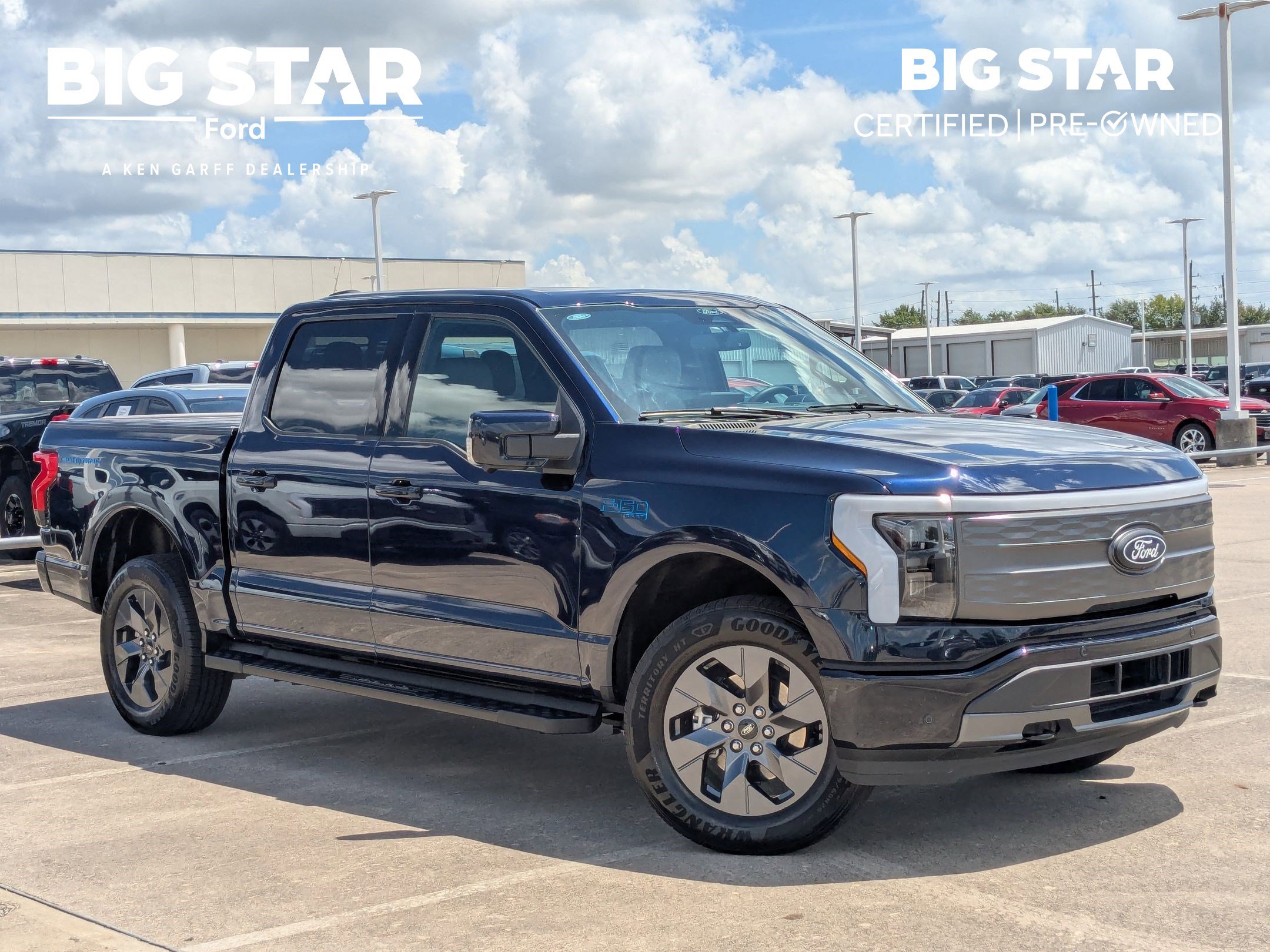 Certified 2024 Ford F-150 Lightning Lariat with VIN 1FT6W5L79RWG06115 for sale in Manvel, TX