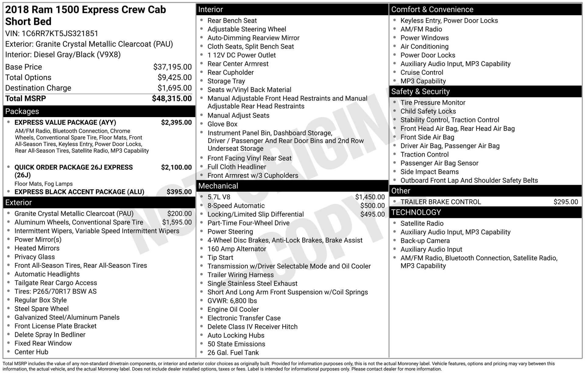 2018 RAM Ram 1500 Pickup Express's photo