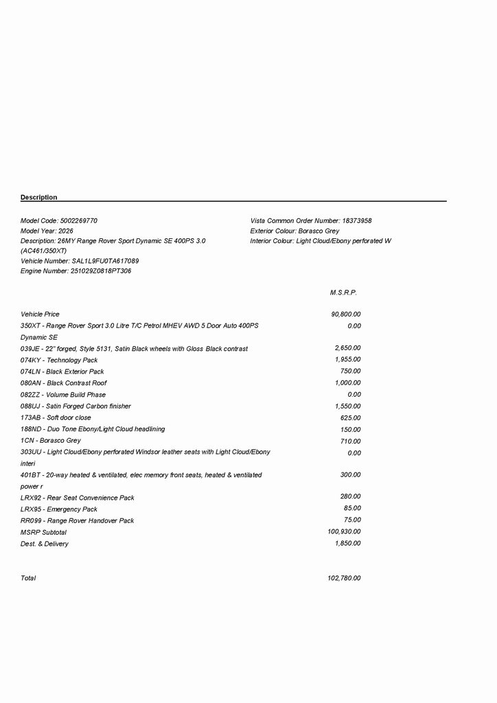 2026 LAND ROVER RANGE ROVER SPORT - Image 1