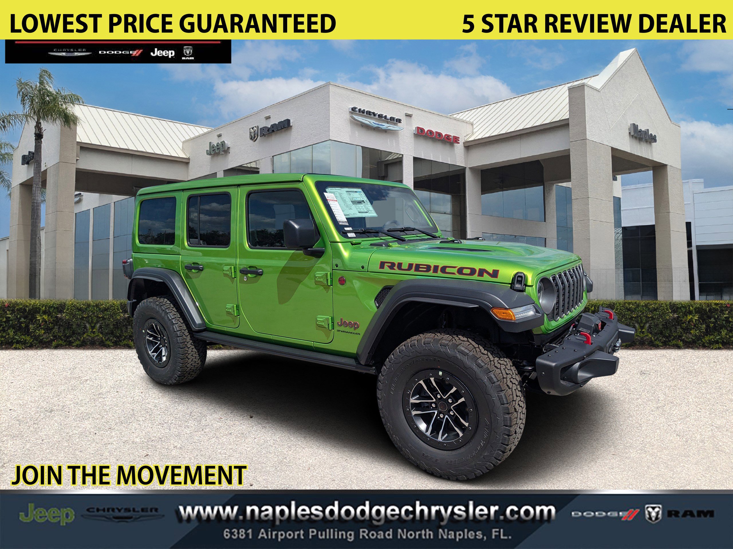 New 2025 Jeep Wrangler Rubicon Sport Utility in Naples #W549004