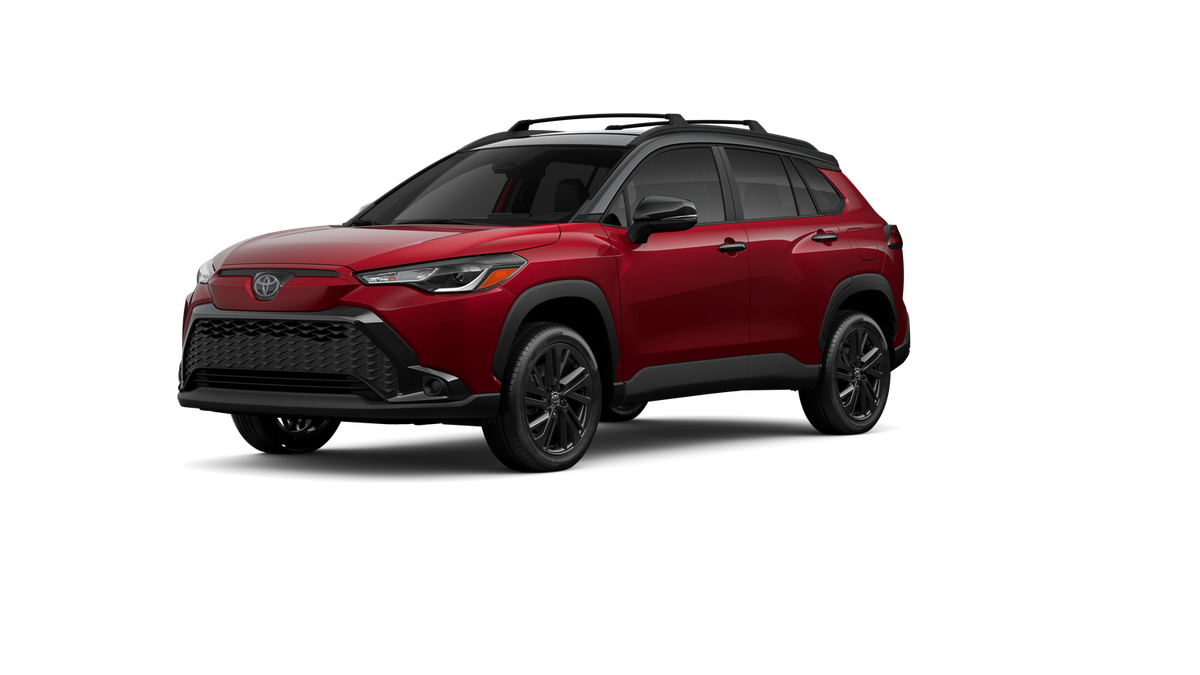 New 2025 Soul Red Crystal [soul_red]/Jet Black roof [extra_cost_color] Toyota Hybrid Nightshade image 1