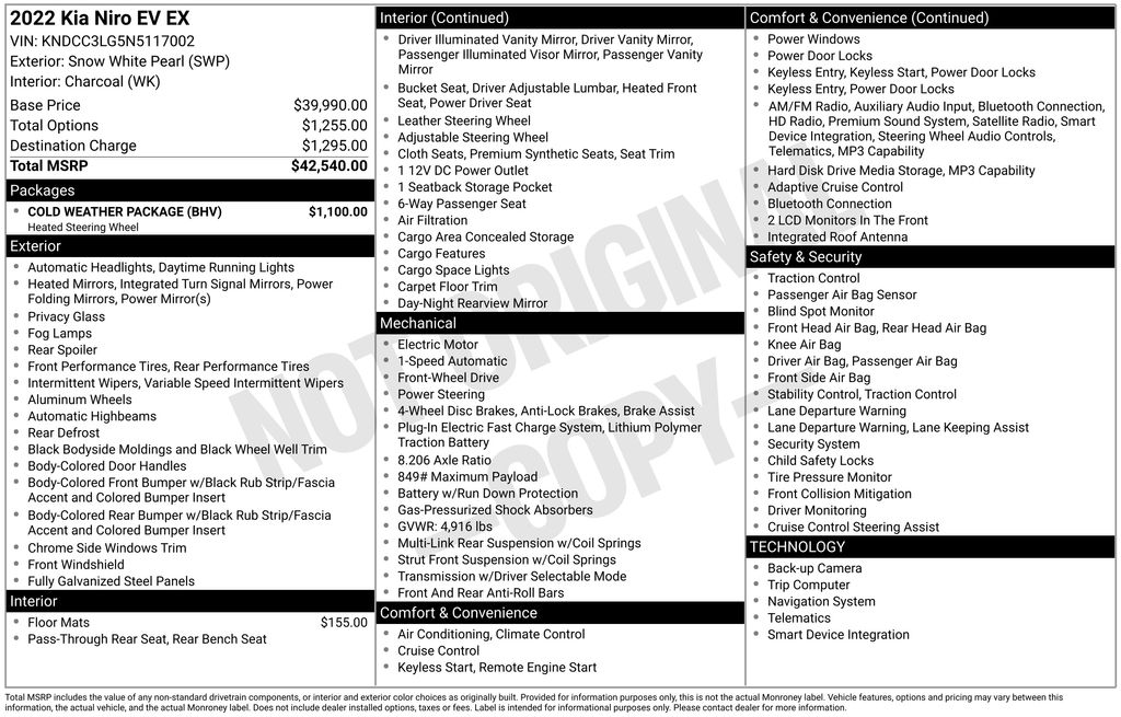 Used 2022 Kia Niro EX with VIN KNDCC3LG5N5117002 for sale in Highland Park, IL