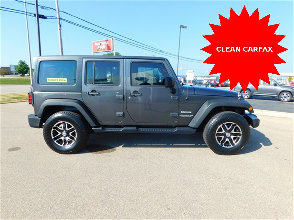 Used 2017 Jeep Wrangler Unlimited Sport with VIN 1C4BJWDG4HL574823 for sale in Richmond, IN