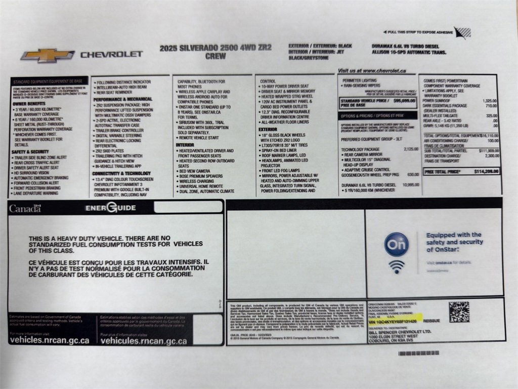 Used 2025 Chevrolet Silverado 2500HD ZR2 with VIN 1GC4KYEY6SF131426 for sale in Kansas City