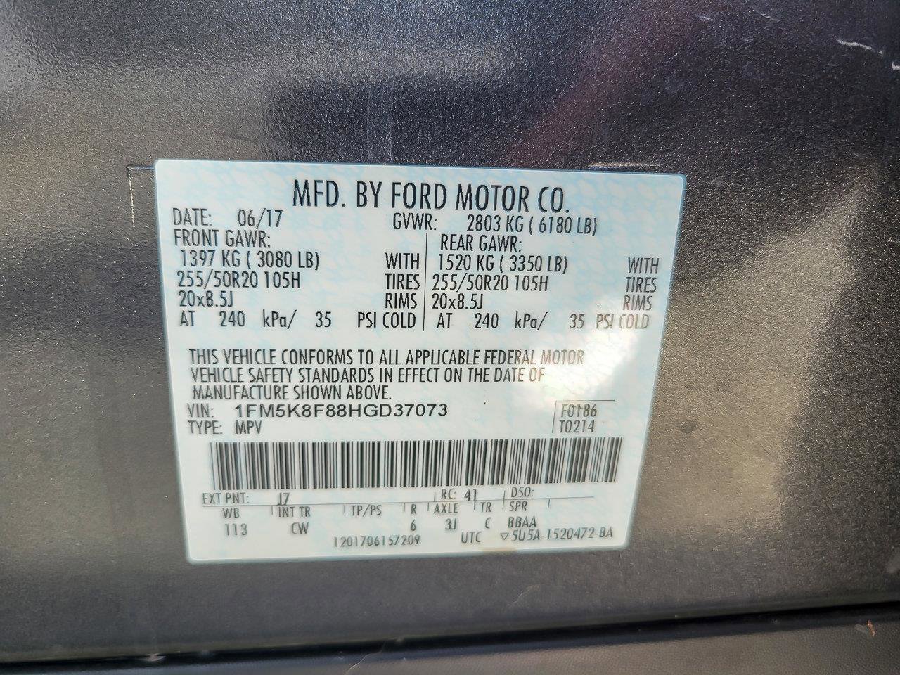 2017 FORD EXPLORER - Image 30