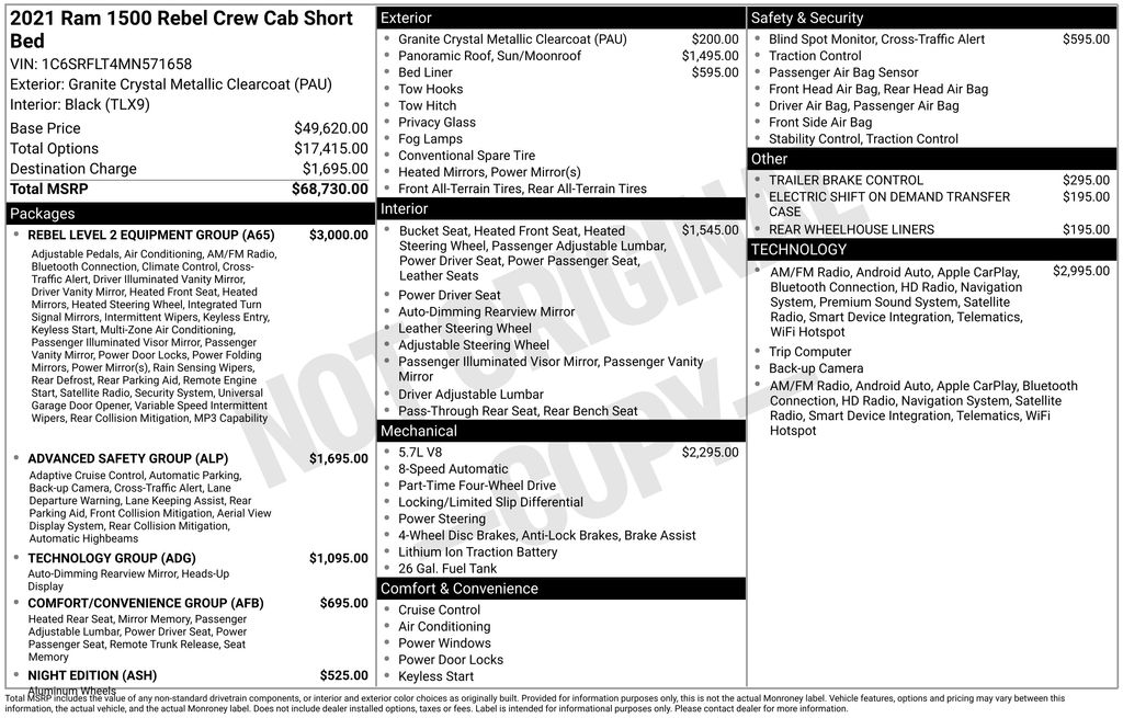 2021 RAM Ram 1500 Pickup Rebel's photo