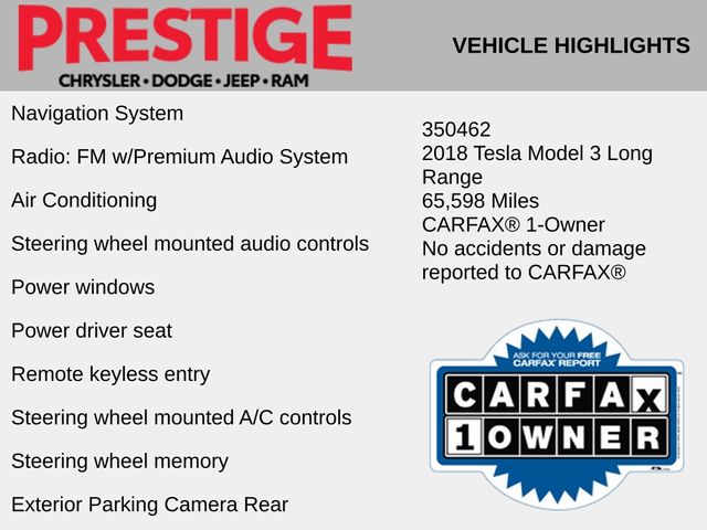 Used 2018 Tesla Model 3 Long Range with VIN 5YJ3E1EAXJF035749 for sale in Las Vegas, NV