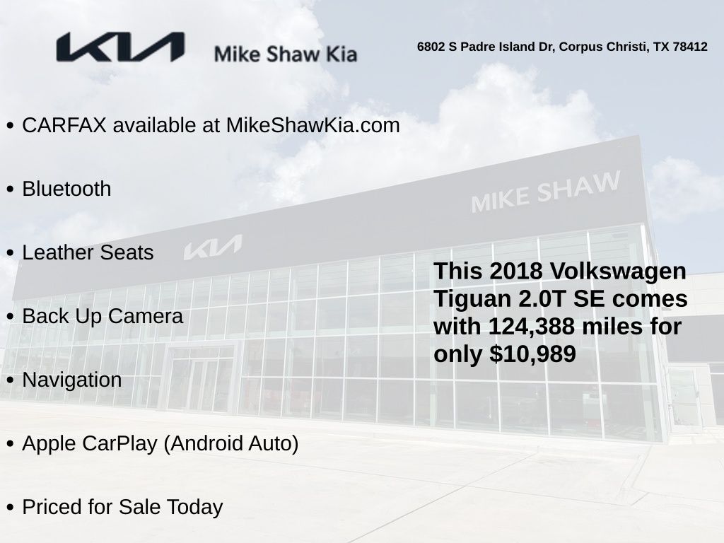 Used 2018 Volkswagen Tiguan SE with VIN 3VV3B7AX5JM188221 for sale in Corpus Christi, TX