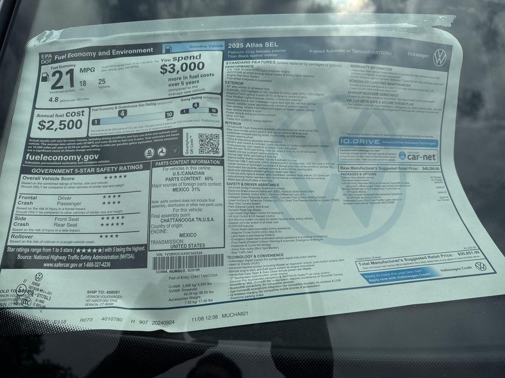 2025 Volkswagen Atlas SEL photo 43