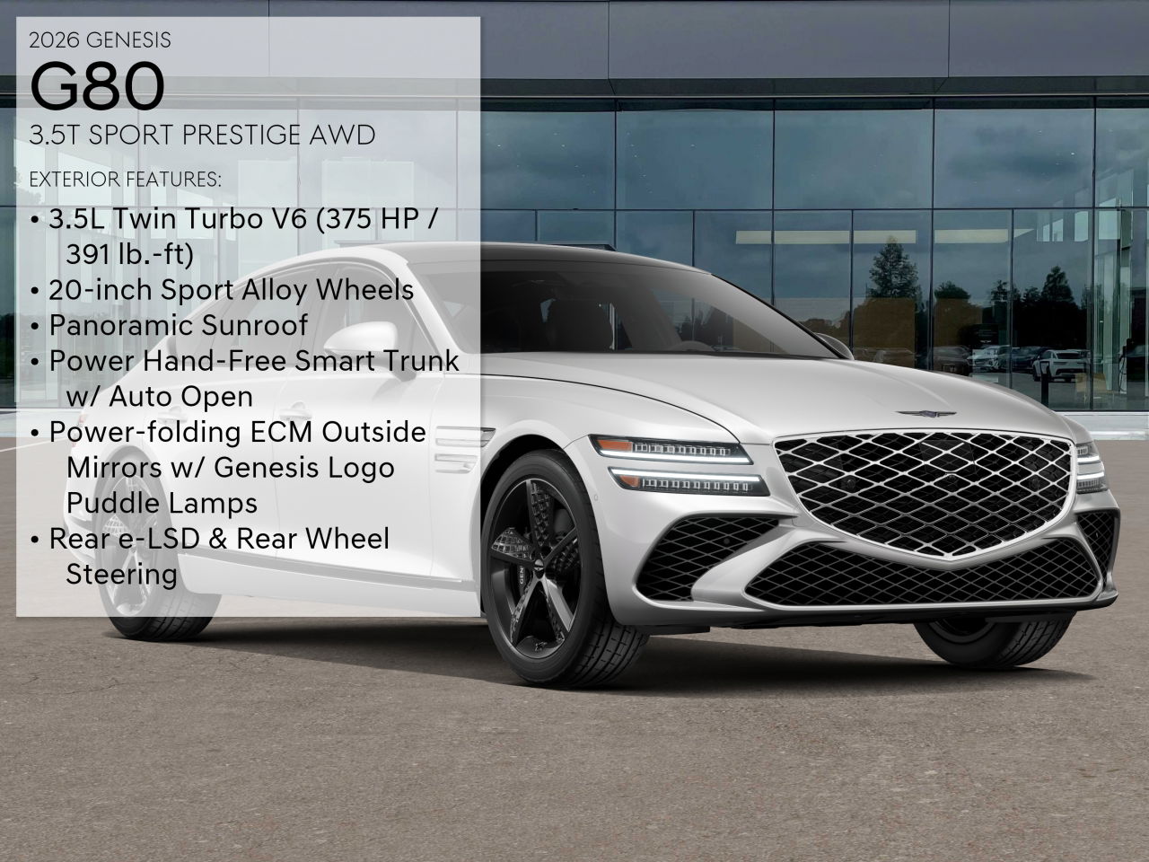 2026 Genesis G80 3.5T Sport Prestige AWD photo 3
