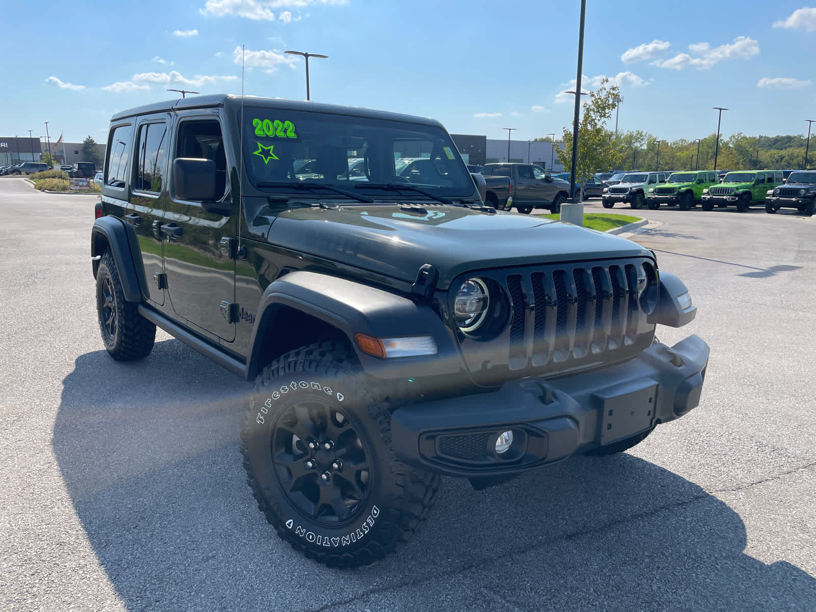 Used 2022 Jeep Wrangler Unlimited Willys with VIN 1C4HJXDG4NW115334 for sale in Kansas City