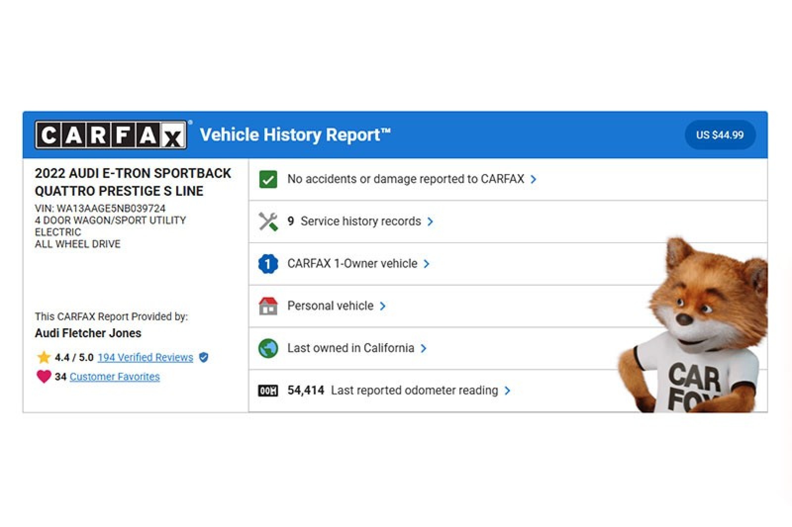 Used 2022 Audi e-tron Sportback Prestige with VIN WA13AAGE5NB039724 for sale in Newport Beach, CA