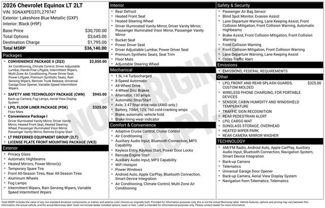 2026 Chevrolet Equinox LT's photo