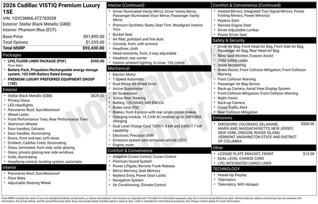 2026 Cadillac VISTIQ Premium Luxury