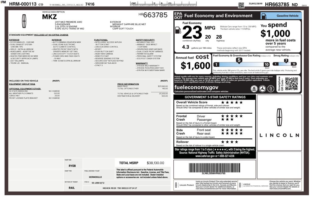 2017 LINCOLN MKZ - Image 26