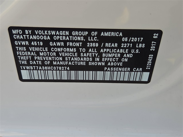 2017 Volkswagen Passat SE photo 5