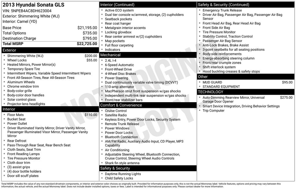 2013 Hyundai Sonata GLS