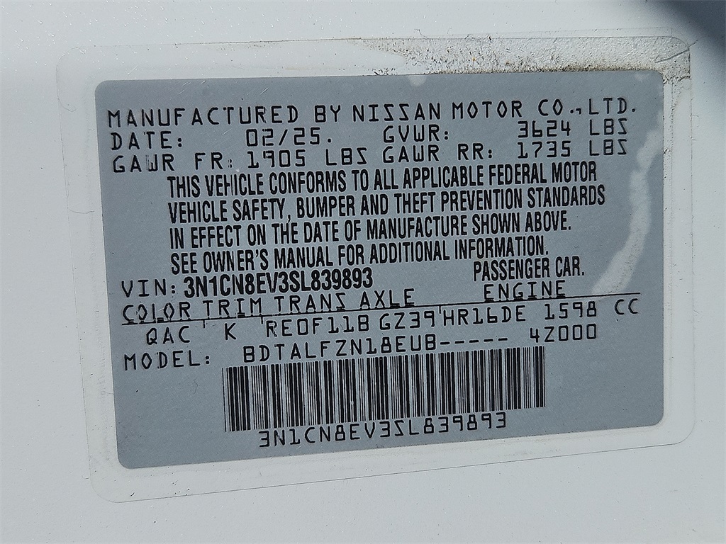 2025 Nissan Versa 1.6 SV photo 20