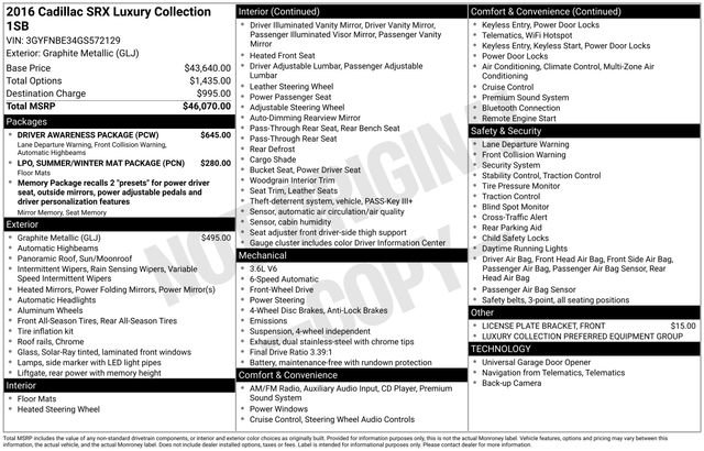 2016 Cadillac SRX Luxury Collection's photo
