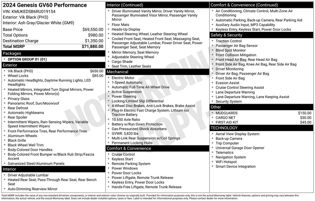 Used 2024 GENESIS GV60 Performance with VIN KMUKEDSB6RU019154 for sale in Highland Park, IL