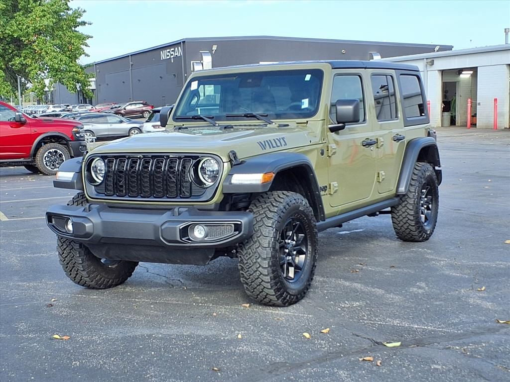 Used 2025 Jeep Wrangler 4-Door Willys with VIN 1C4PJXDN6SW507754 for sale in Kansas City