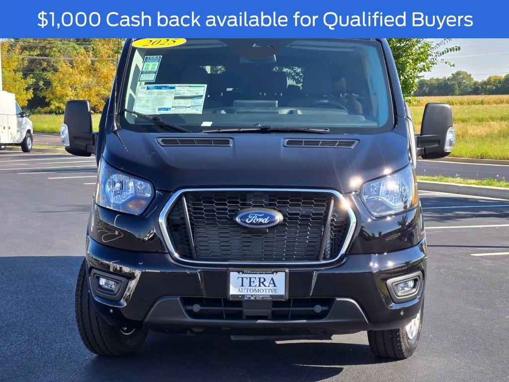 New 2025 Agate Black Metallic Ford Transit-350 Passenger Van XLT