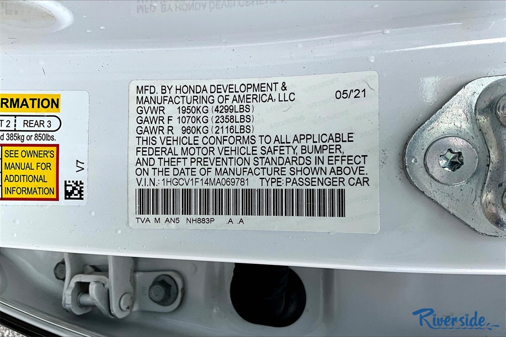2021 Honda Accord LX photo 9