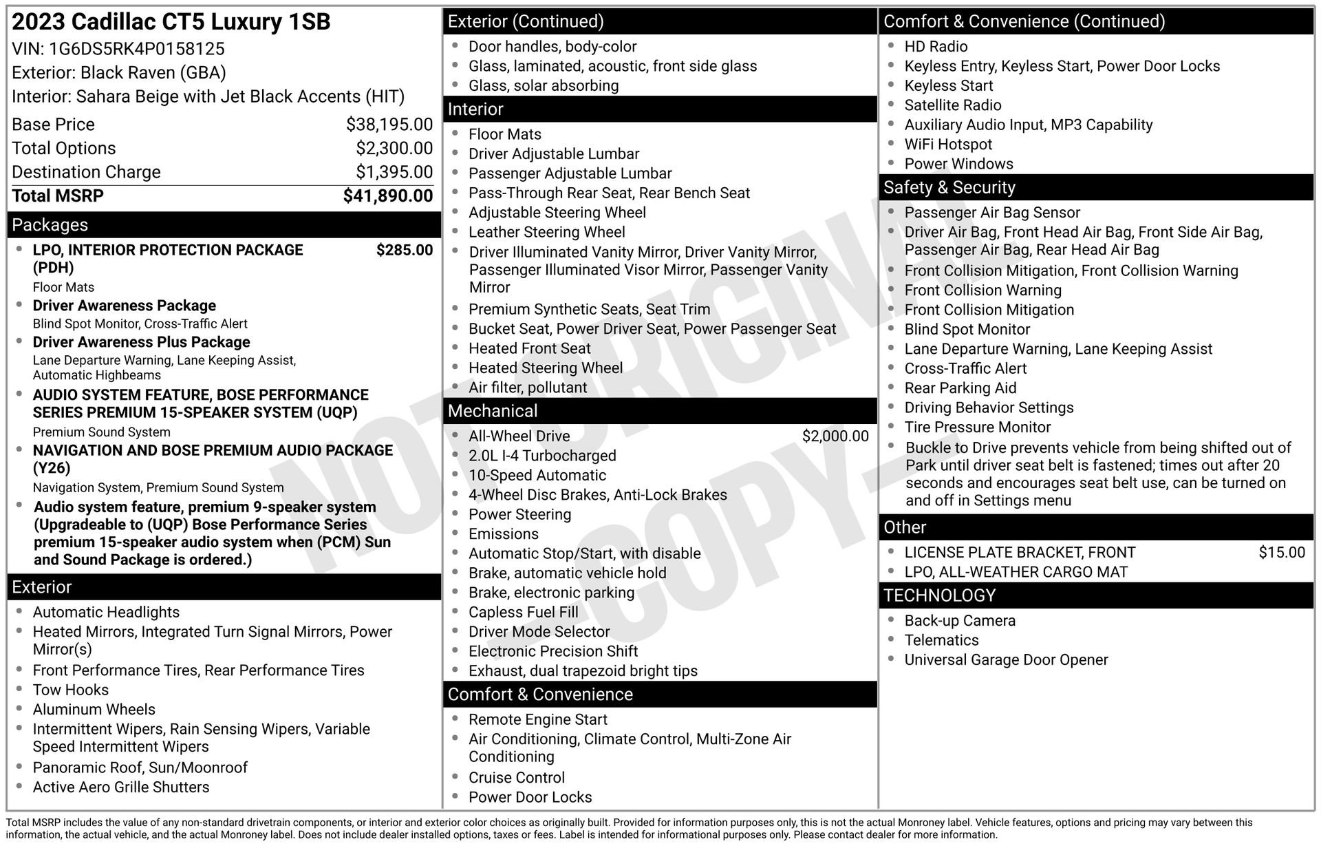 2023 Cadillac CT5 Luxury's photo