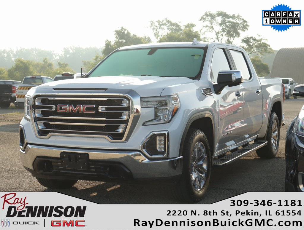Used 2021 White Frost Tricoat GMC SLT image 1