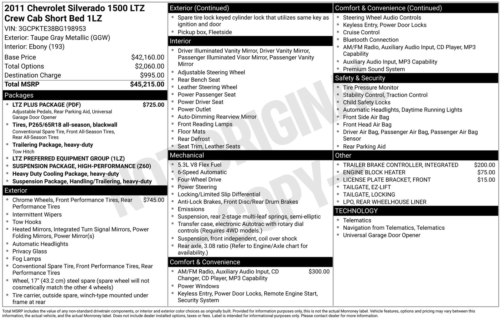 Used 2011 Chevrolet Silverado 1500 LTZ with VIN 3GCPKTE38BG198953 for sale in Brainerd, Minnesota