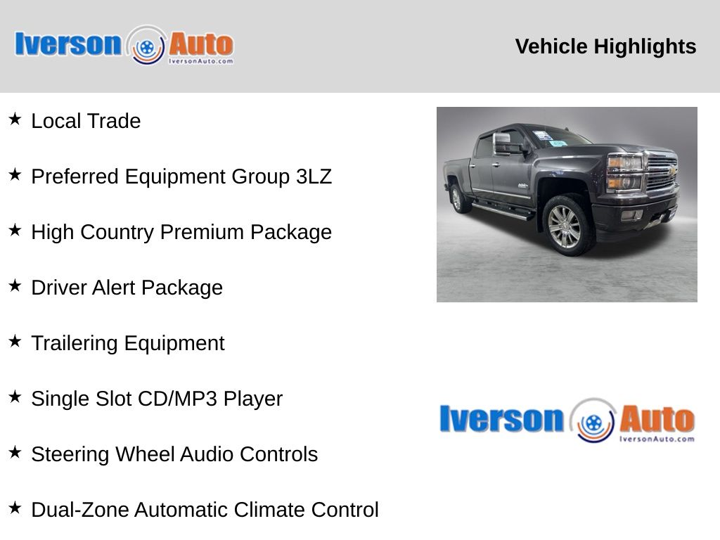 Used 2014 Chevrolet Silverado 1500 High Country with VIN 3GCUKTEC5EG393450 for sale in Huron, SD