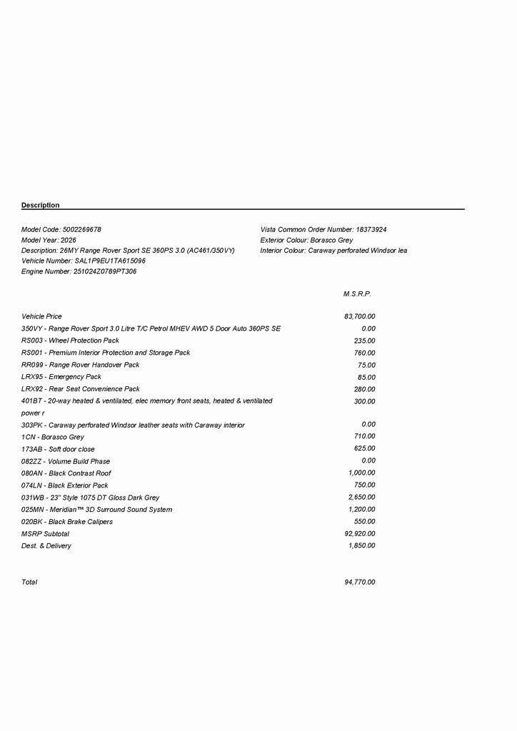 2026 LAND ROVER RANGE ROVER SPORT - Image 1